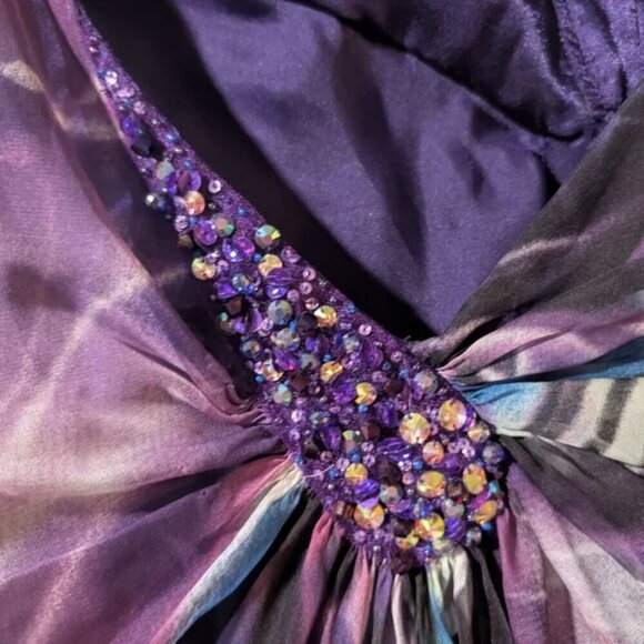 La Femme | One-Shoulder Butterfly Print Occasion Dress - Picture 7 of 16